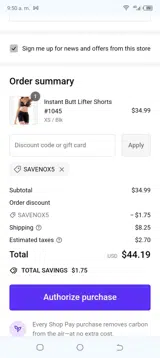 SAVENOX5 coupon verification screenshot