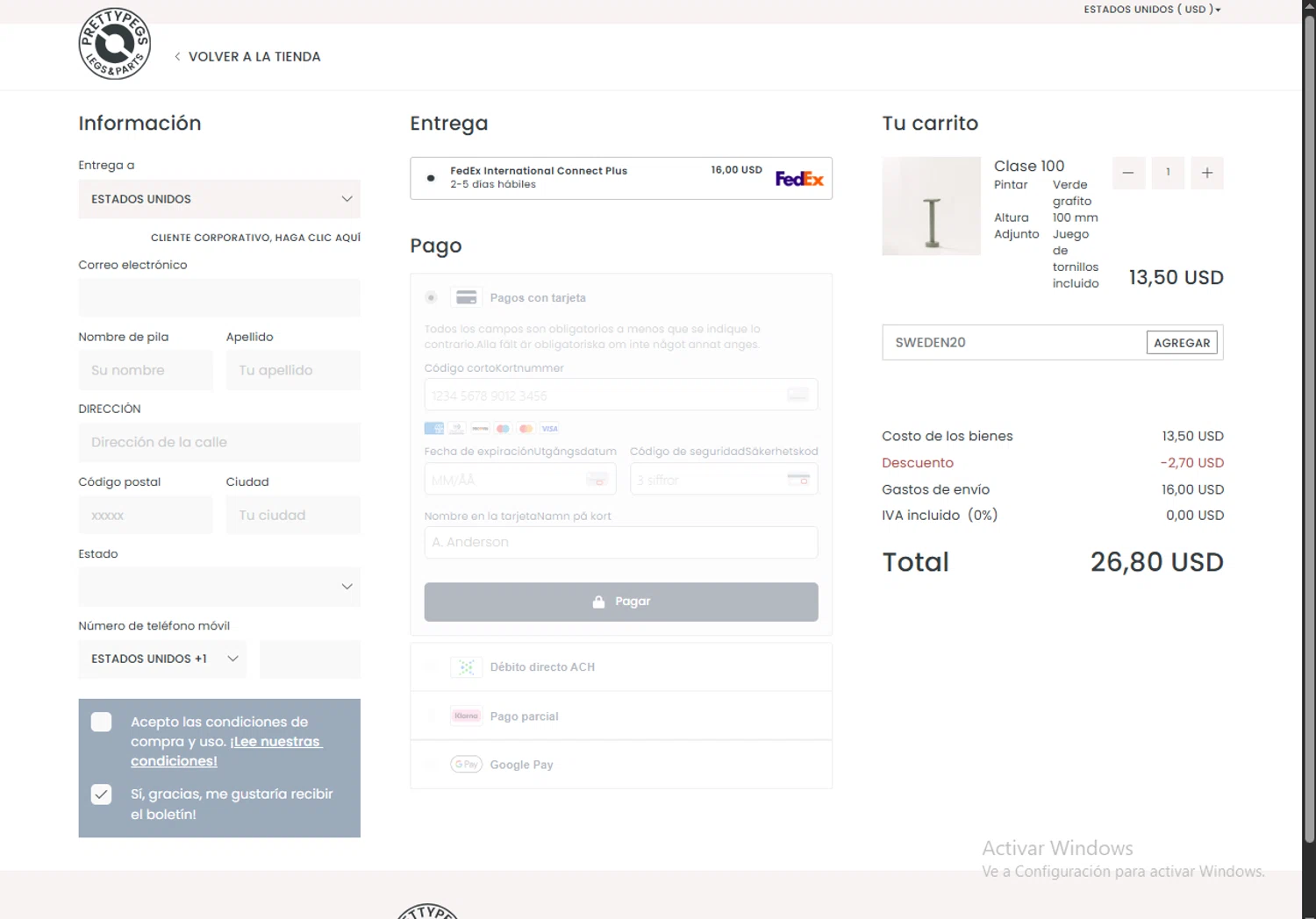 Prettypegs checkout page showing Prettypegs promo code box | Screenshot taken by SimplyCodes community member on Jun 5, 2025