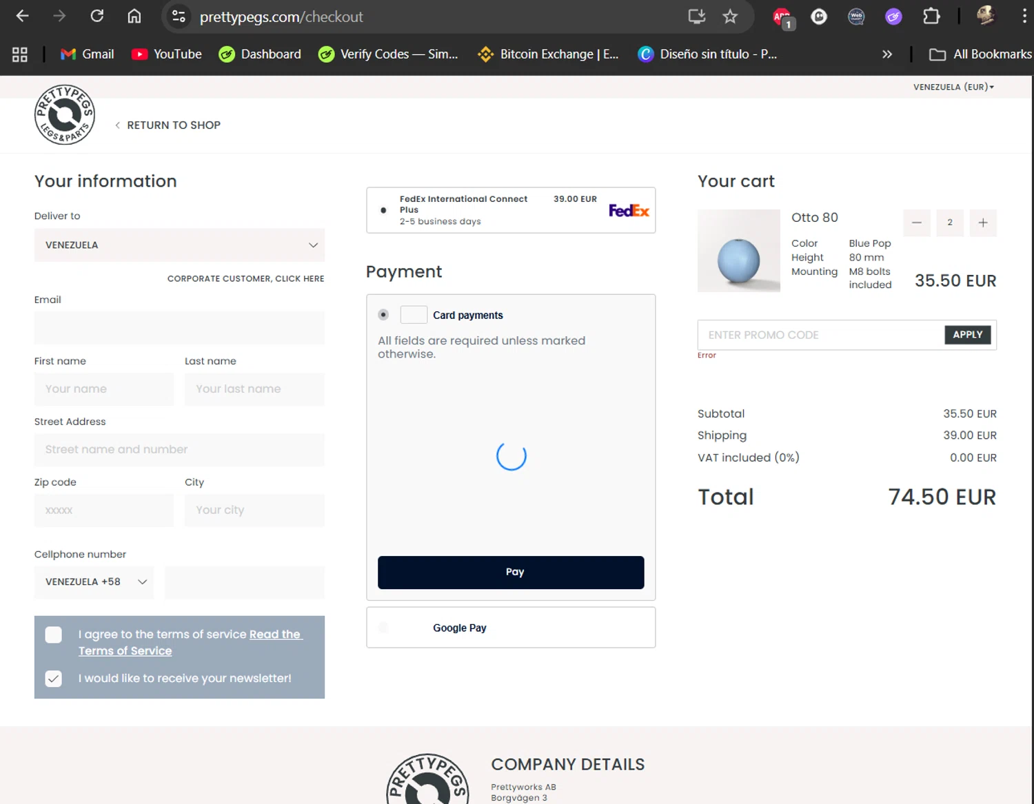 Prettypegs promo code screenshot showing code FallShipping applied at Prettypegs checkout page. Uploaded by SimplyCodes community member LiShang on Oct 11, 2025