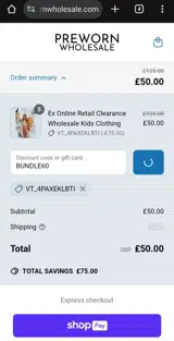BUNDLE60 coupon verification screenshot