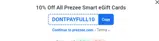 DONTPAYFULL10 coupon verification screenshot