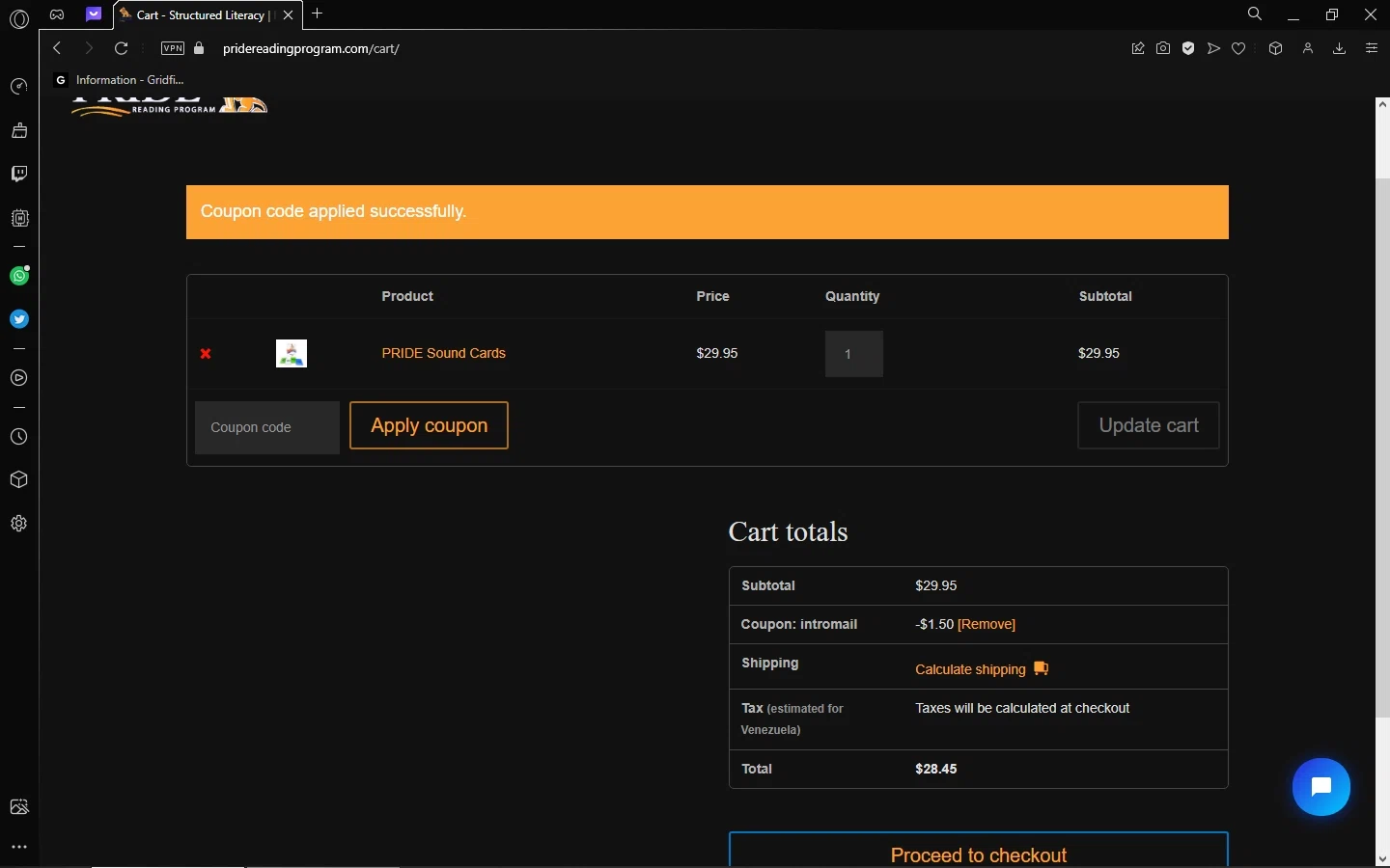 Pride Reading Program checkout page showing Pride Reading Program coupon code box | Screenshot taken by SimplyCodes community member on Jun 11, 2023
