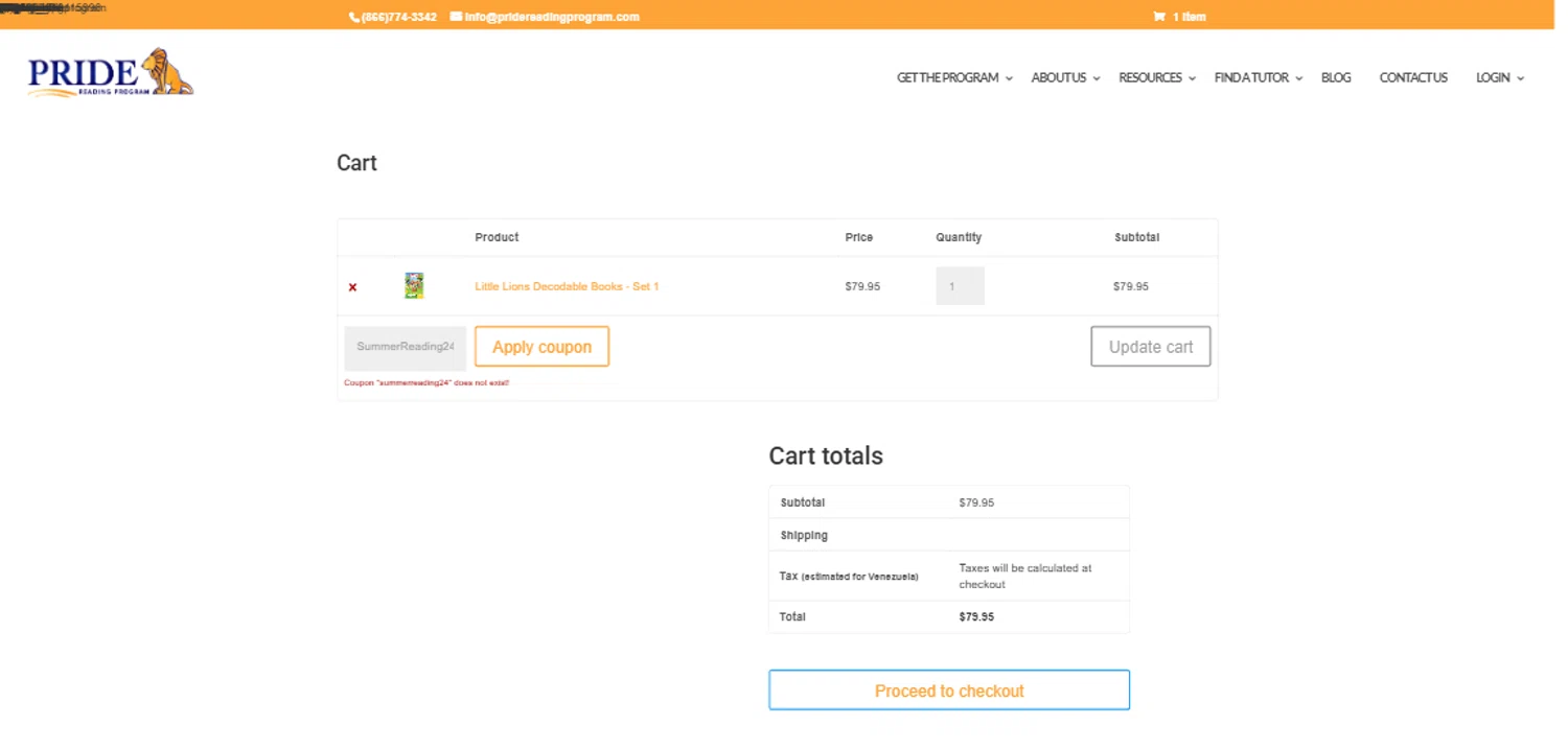 Pride Reading Program coupon code screenshot showing code SummerReading24 applied at Pride Reading Program checkout page. Uploaded by SimplyCodes community member ScanRanger3503 on Feb 10, 2025