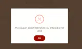 MISSYOU15 coupon verification screenshot