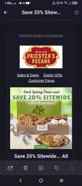 SPRINGTREAT coupon verification screenshot
