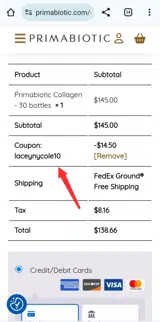 laceynycole10 coupon verification screenshot