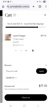 Laurel10 coupon verification screenshot