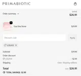LOLA10 coupon verification screenshot