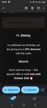 BDAY29 coupon verification screenshot