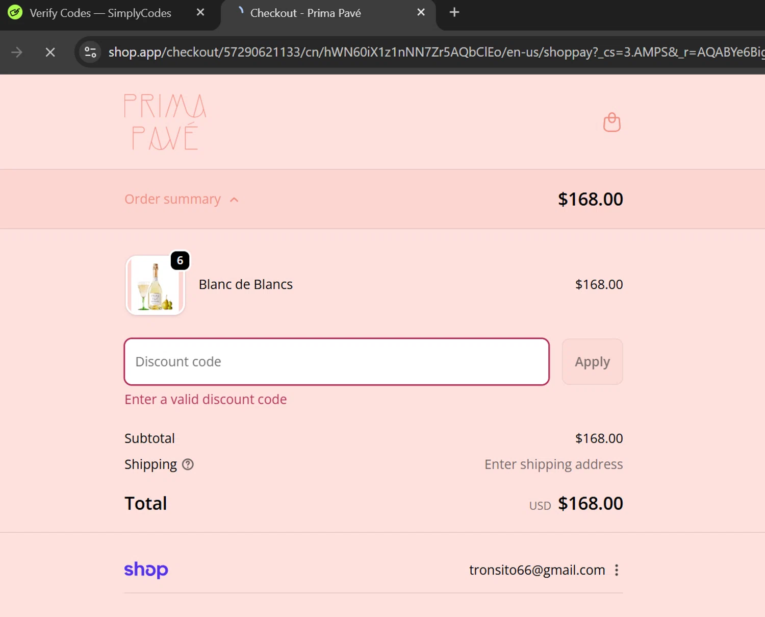Prima Pave promo code screenshot showing code THANKFUL20 applied at Prima Pave checkout page. Uploaded by SimplyCodes community member DORIANGEL on Dec 3, 2025