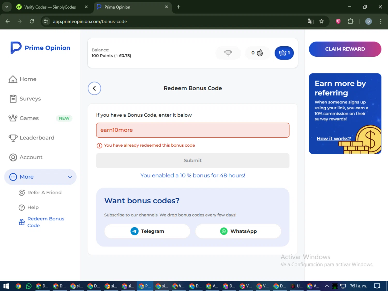 Prime Opinion US checkout page showing Prime Opinion US promo code box | Screenshot taken by SimplyCodes community member on Dec 9, 2025