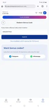 Prime Opinion US coupon verification screenshot