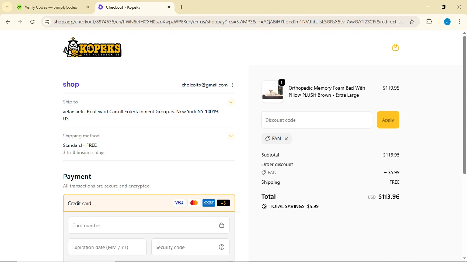 Prime Opinion US promo code screenshot showing code boom10po applied at Prime Opinion US checkout page. Uploaded by SimplyCodes community member Luisitoxd12 on Dec 29, 2025