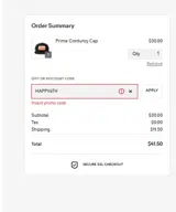 HAPPY4TH coupon verification screenshot