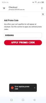 BURBANK6 coupon verification screenshot