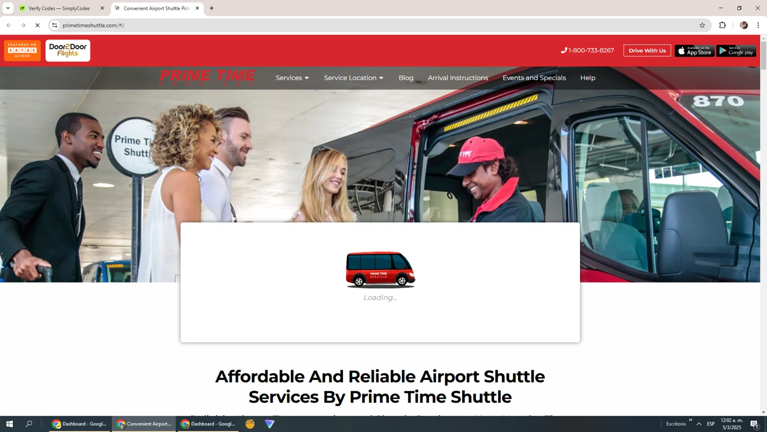 Prime Time Shuttle promo code screenshot showing code AIRPORT20 applied at Prime Time Shuttle checkout page. Uploaded by SimplyCodes community member Levi_Ackerman on Mar 5, 2025