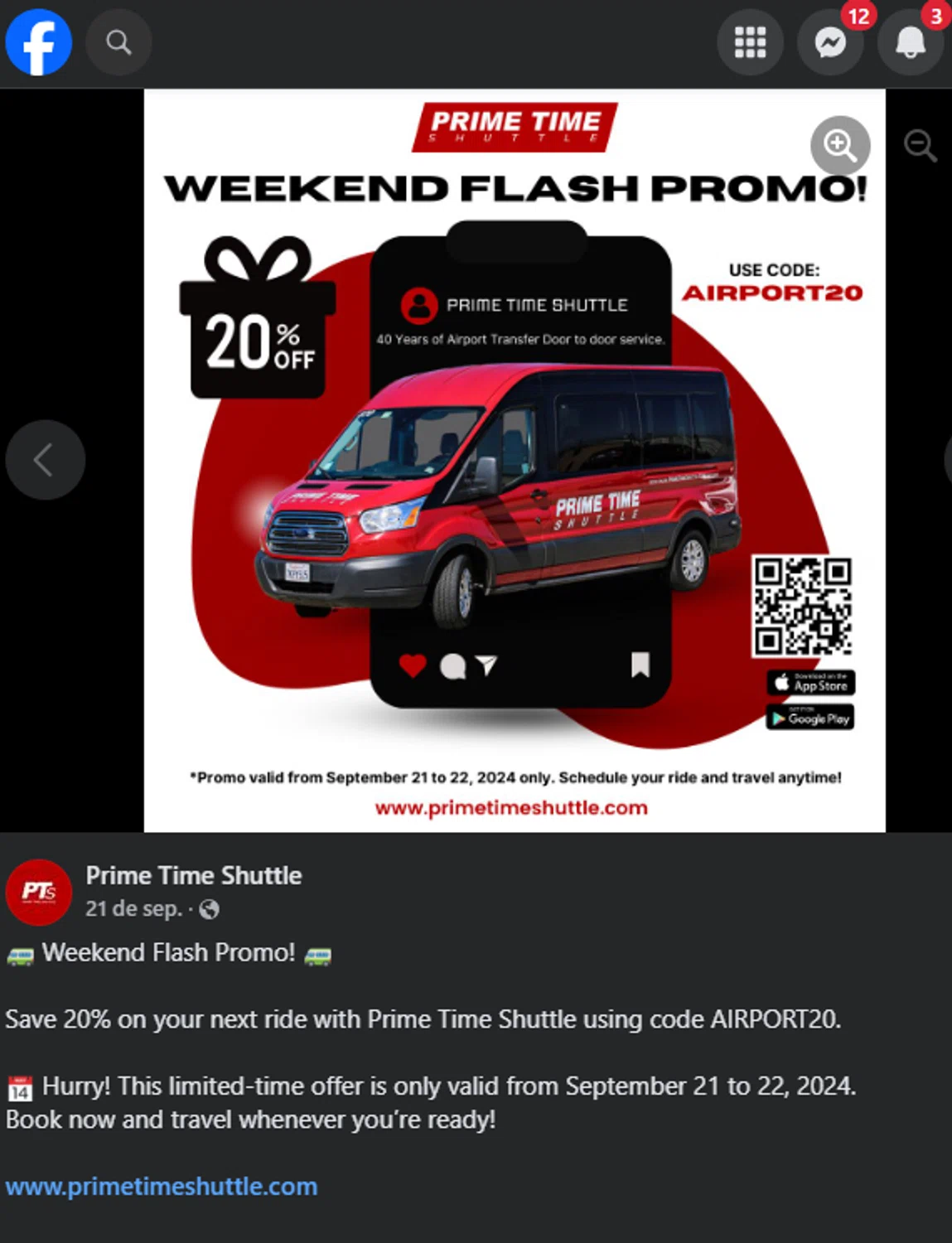 Prime Time Shuttle checkout page showing Prime Time Shuttle promo code box | Screenshot taken by SimplyCodes community member on Nov 5, 2024
