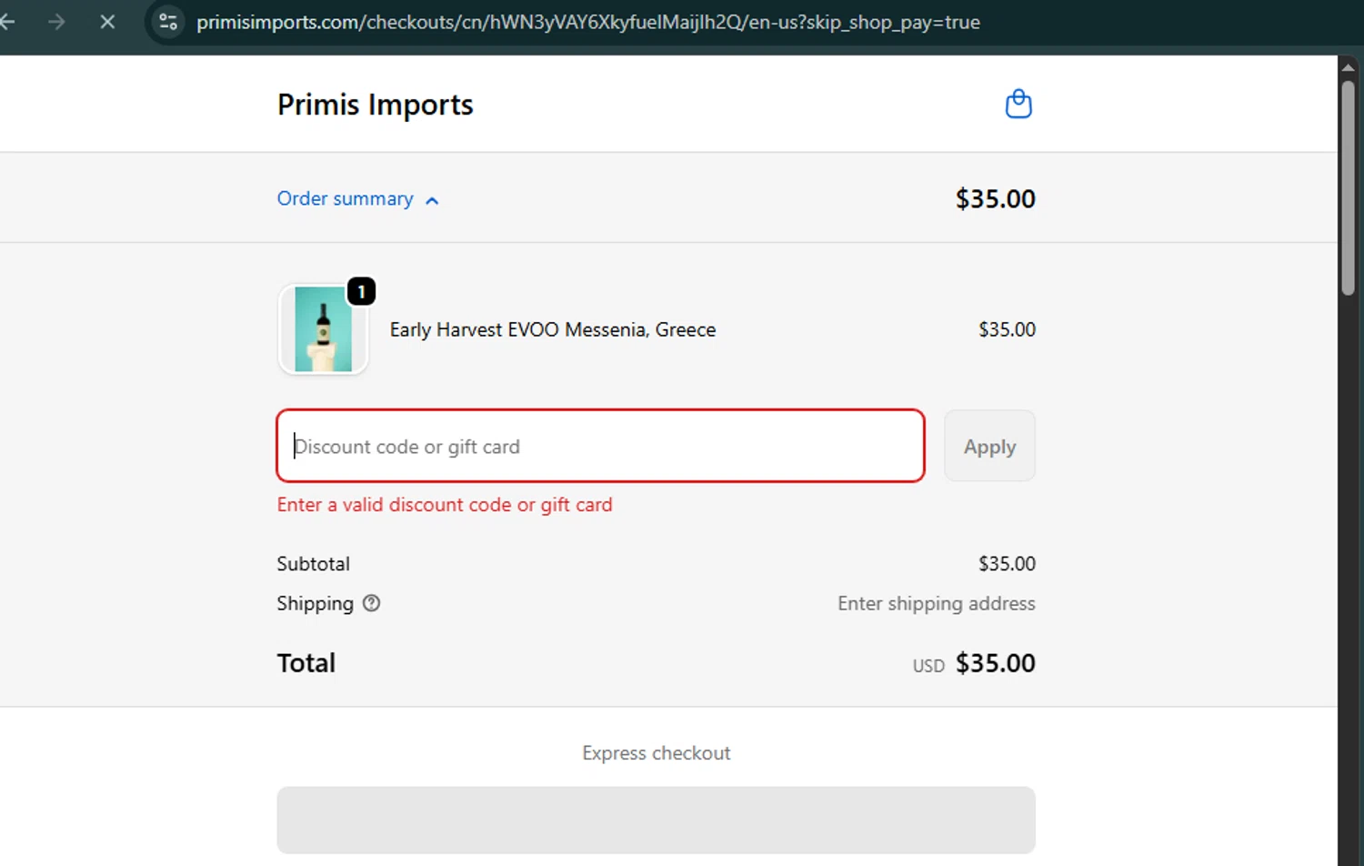 Primis Imports promo code screenshot showing code PIZZAIS applied at Primis Imports checkout page. Uploaded by SimplyCodes community member SalePro7215 on Oct 11, 2025