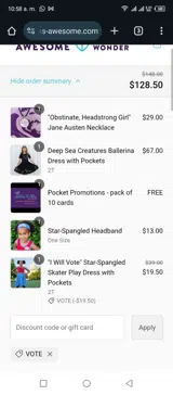 Princess Awesome coupon verification screenshot