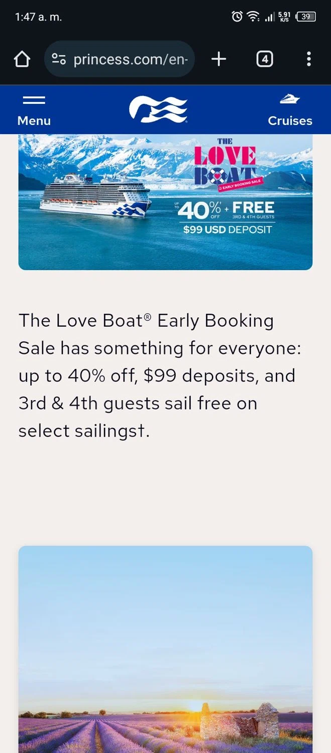 Princess Cruises checkout page showing Princess Cruises promo code box | Screenshot taken by SimplyCodes community member on Oct 30, 2024