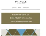 Pringle of Scotland coupon verification screenshot