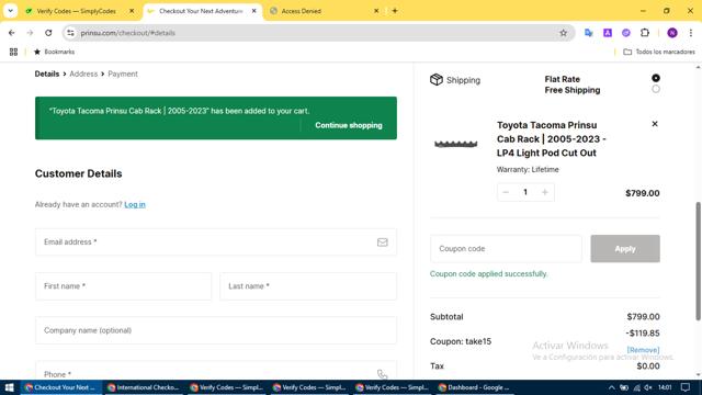 Prinsu checkout page showing Prinsu coupon code box | Screenshot taken by SimplyCodes community member on Aug 15, 2025