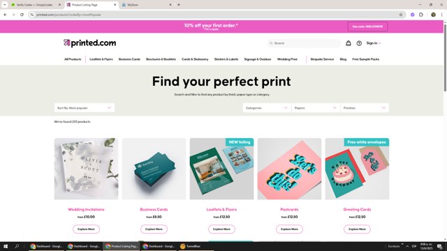 Printed.com checkout page showing Printed.com promo code box | Screenshot taken by SimplyCodes community member on Jun 13, 2025