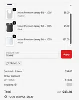 Print Me Shirts coupon verification screenshot