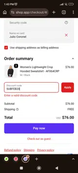 Print Me Shirts coupon verification screenshot