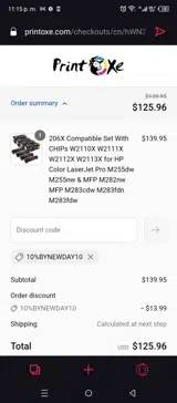 10%BYNEWDAY10 coupon verification screenshot
