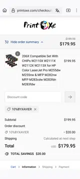 10%BYXAVIER coupon verification screenshot