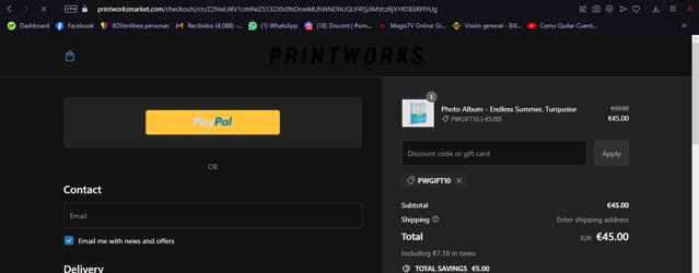 Printworks checkout page showing Printworks promo code box | Screenshot taken by SimplyCodes community member on Apr 10, 2024
