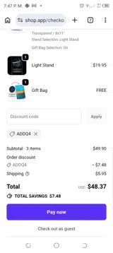 ADDQ4 coupon verification screenshot