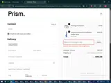 Prism coupon verification screenshot