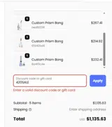 Prism coupon verification screenshot