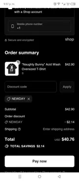 NEWDAY coupon verification screenshot