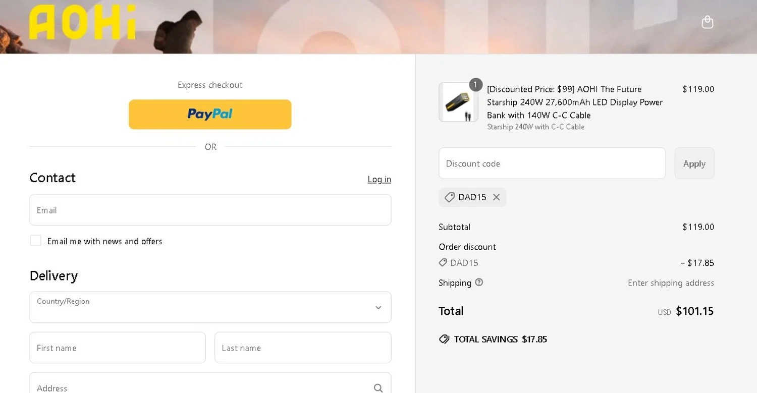 Pristine Auction promo code screenshot showing code DAD15 applied at Pristine Auction checkout page. Uploaded by SimplyCodes community member LAMINEJAMAL on Jun 2, 2025