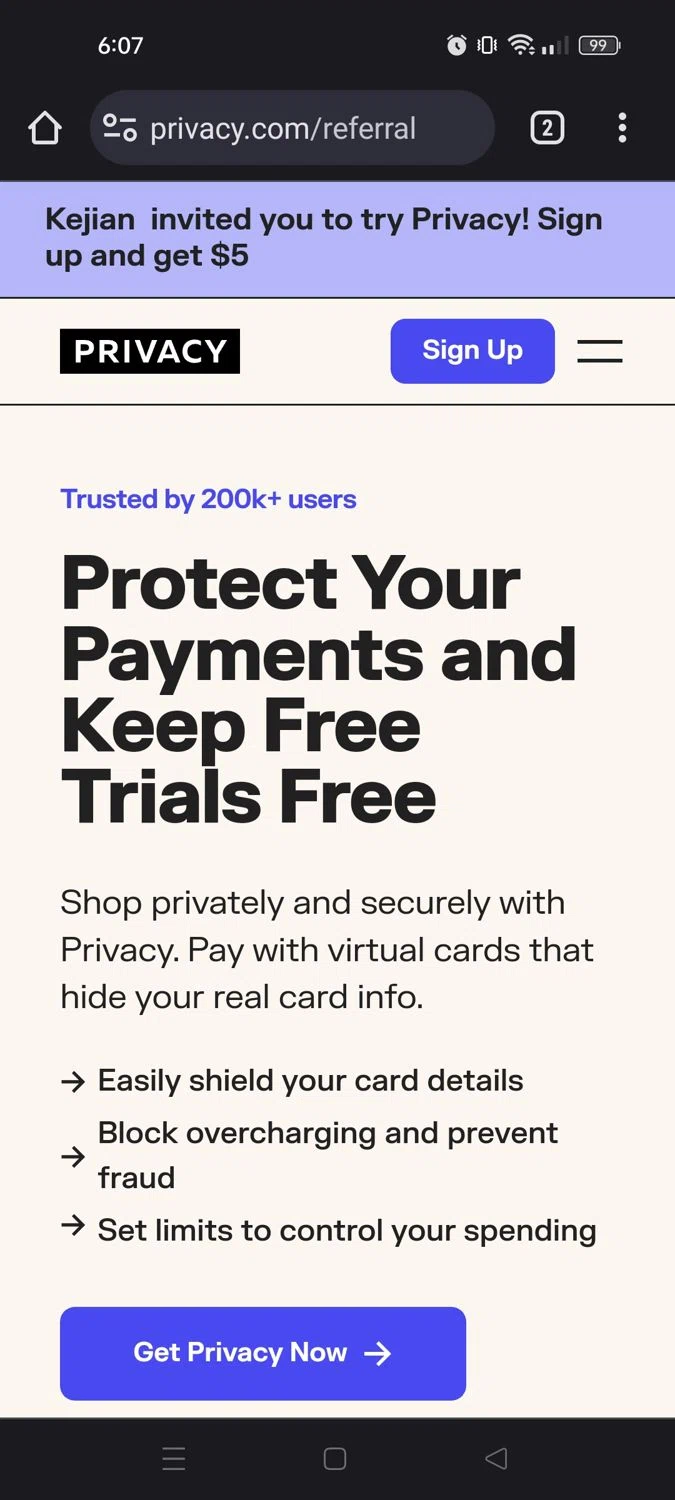 Privacy.com checkout page showing Privacy.com promo code box | Screenshot taken by SimplyCodes community member on Oct 3, 2023