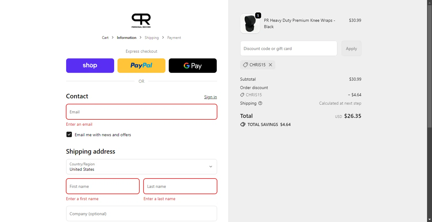 PR Lifestyle discount code screenshot showing code CHRIS15 applied at PR Lifestyle checkout page. Uploaded by SimplyCodes community member SavvyHawk1474 on Oct 30, 2025