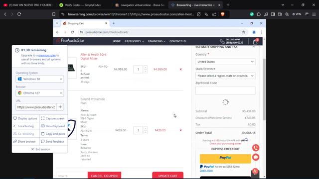 ProAudioStar checkout page showing ProAudioStar discount code box | Screenshot taken by SimplyCodes community member on Dec 13, 2024