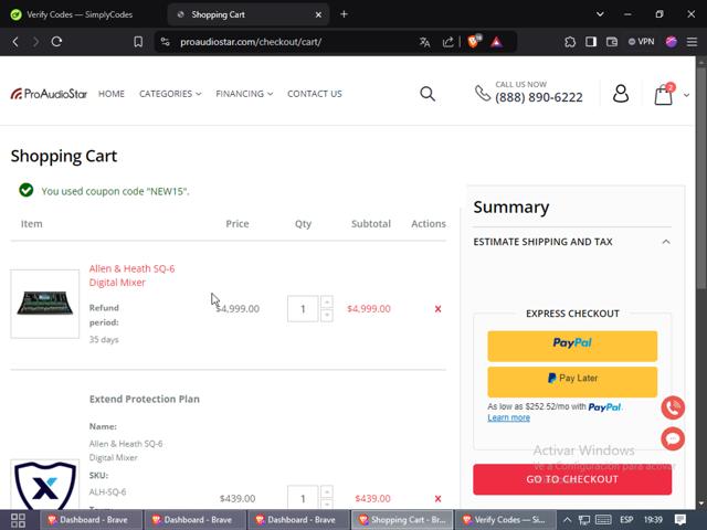 ProAudioStar checkout page showing ProAudioStar discount code box | Screenshot taken by SimplyCodes community member on Dec 27, 2024