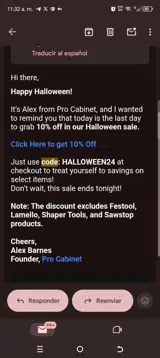 HALLOWEEN24 coupon verification screenshot