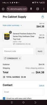 COMEBACK5 coupon verification screenshot