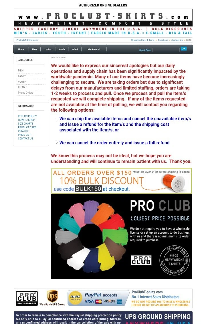 Pro Club T-Shirts checkout page showing Pro Club T-Shirts promo code box | Screenshot taken by SimplyCodes community member on Nov 18, 2021
