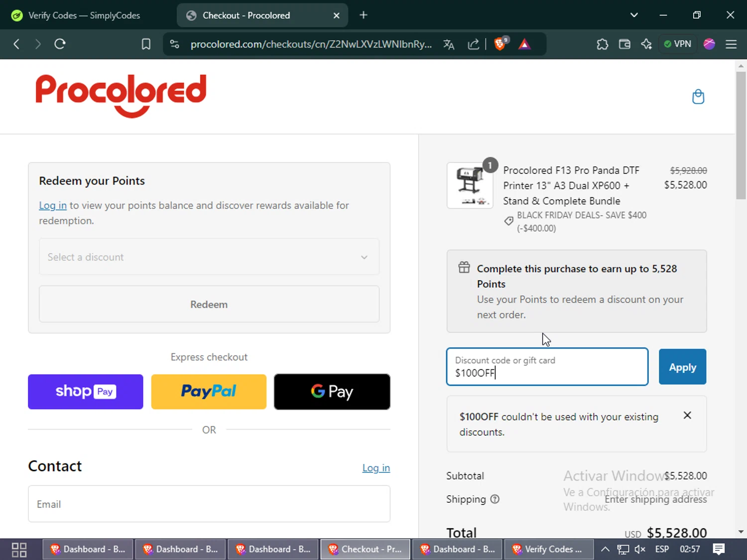 where to use Procolored promo code box