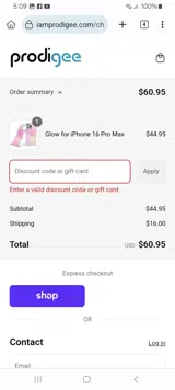 Welcome15 coupon verification screenshot