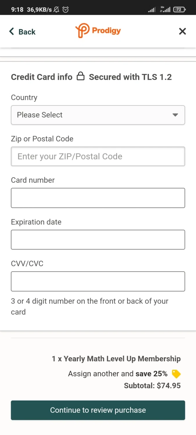 where to use Prodigy promo code box