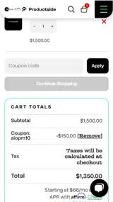 AIOPM10 coupon verification screenshot