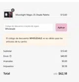 Wholesale coupon verification screenshot