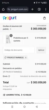 PRORCXT4MNBQQ coupon verification screenshot